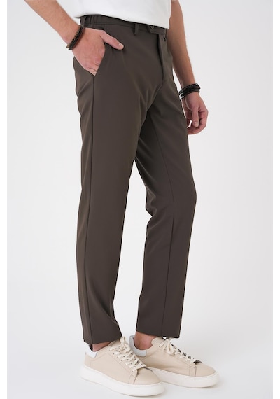 Efor Comfort Fit Beli Lastikli Toprak Jogger Pantolon P 1184 TOPRAK