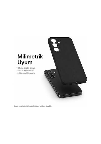 Samsung Galaxy Uyumlu A34 Kılıf Premium Mat İnce Kamera Korumalı Silikon Kapak Siyah