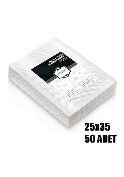 Vı'orıo 25x35 Tırtıklı Vakum Makinesi Poşeti 50 Adet