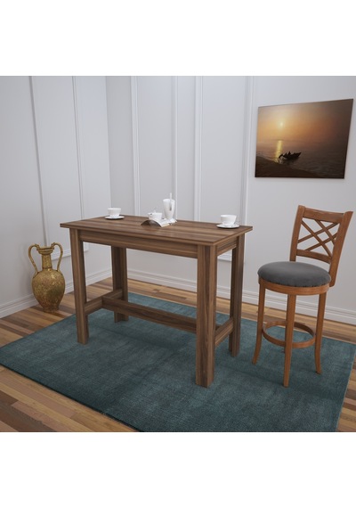 Pasifichome Barra Bar Masası & Mutfak Masası Ceviz / Yüksek Yemek Masası