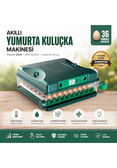 36 Yumurta Tam Otomatik Akıllı Kuluçka Makinesi Dijital Isı Ve Nem Kontrollü Civciv Çıkım Makinesi