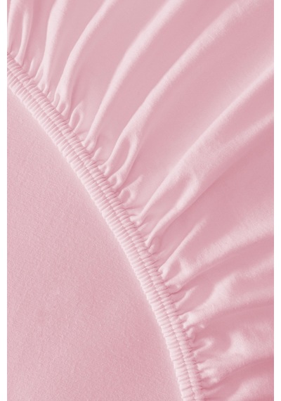 Soley Jersey %100 Pamuk Çift Kişilik Premium Lastikli Çarşaf Pembe
