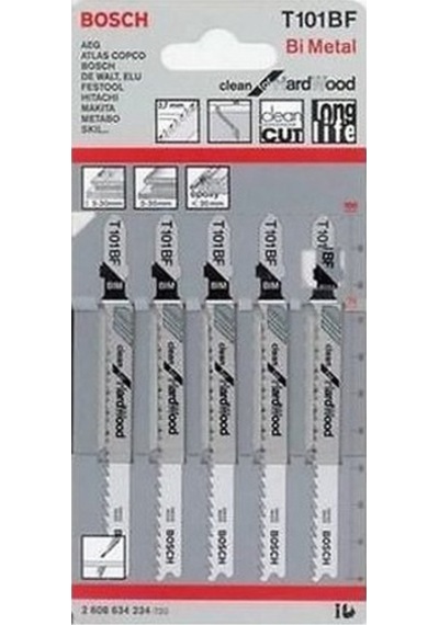 Bosch T 101 BF Clean For Hard Wood Dekupaj Testeresi Bıçağı 5'Li - 2608634234