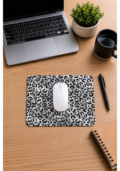 Leopar Desenli Siyah Ergonomik Mouse Pad Kaymaz Tabanlı Ev & Ofis Kullanımı Fare Altlığı