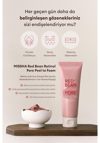 Lexroo Retinol İçerikli, Gözenek Arındırıcı Yıkama Köpüğü Red Bean Retinol Pore Peel To Foam 120 Ml