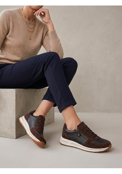 Greyder 36342 Kadın Hakiki Deri Fermuarlı Casual Ayakkabı Kahve