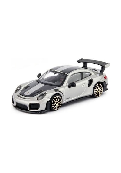 TıfılToys Hobbiez Lisanslı Porsche 911 Gt2 Kapıları Açılabilir Model Diecast 1/32 Ölçek Metal Standlı Araç Gri