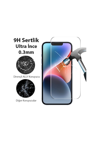 Ally Apple iPhone 15 Uyumlu Full Hd Tempered Kırılmaz Cam Ekran Koruyucu