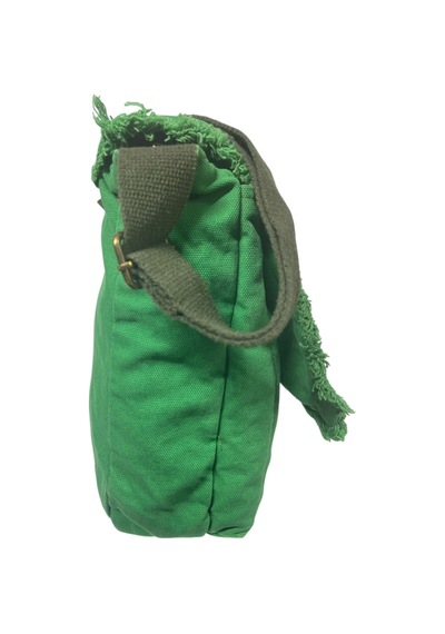 Old Cotton Cargo Vintage Salaş Orta Boy Unisex Günlük Çapraz Postacı Tablet Çantası M 32 Cm X 27 Cm Yeşil