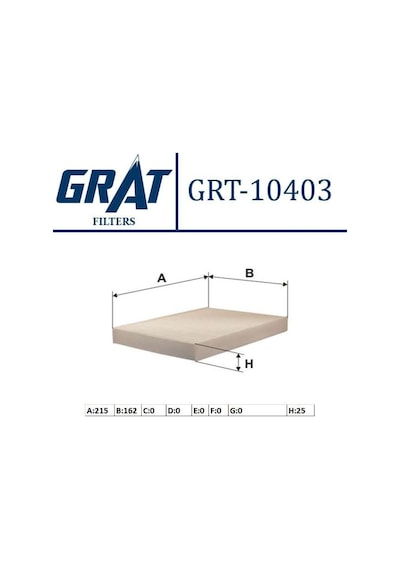 GRAT 10403 Polen Filtresi Doblo 01- Idea Punto 09- / Musa 04- Ypsılon 03-