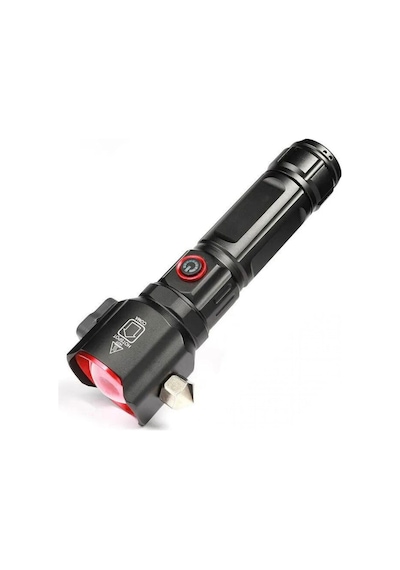 Gold Orion Full Metal Tasarım Çakarlı Zomlu 26650 8800mah Li-ion Bataryaya Sahip El Feneri Siyah