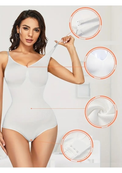 Mistirik Mamey Model Bel Göbek Ve Karın Sıkılaştırıcı Seamless Çıtçıtlı Korse Beyaz Renk8 Beyaz