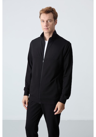 Tommy Life Siyah Pamuklu Kalın Yumuşak Dokulu Comfort Fit Basic Erkek Eşofman Takım - 85260 Siyah