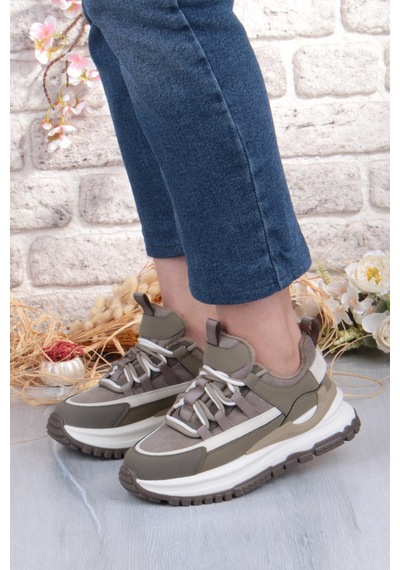 Guja Mask Rahat Hafif Kalın Taban Kadın Sneaker Ayakkabı Yeşil