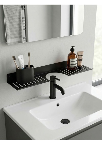 Orret Home Eviye Önü Organizer Rafı Metal Lavabo Üstü Raf Mutfak Evye Üstü Organizer Duvara Yapışkanlı Delmede Diğer