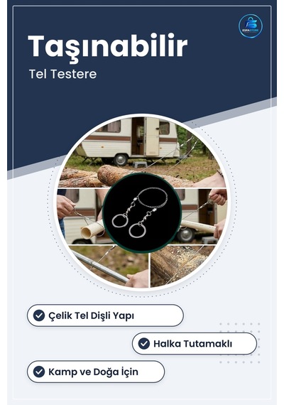 Taşınabilir Cep Testeresi Çelik Tel Kamp Karavan Balıkçılık Avcıl