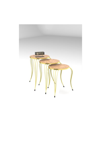 Lükens Zigon Sehpa Çam Kahverengi Çok Renkli