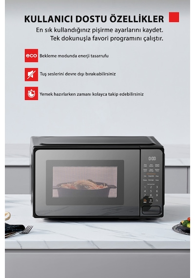 Toshiba MM2-EM20PF MB 20 L Dokunmatik Ekran Siyah Mikrodalga Fırın