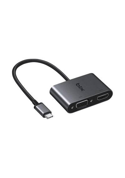 Bx14hb Usb-c 3.1 Hdmı Vga Macbook Uyumlu Çoklu Port Çevirici Adaptör Hub 4k Destekli Taşınabilir