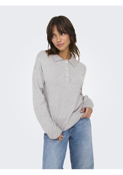 Only Bayan Polo Yaka Sweatshirt 15356689 Gri