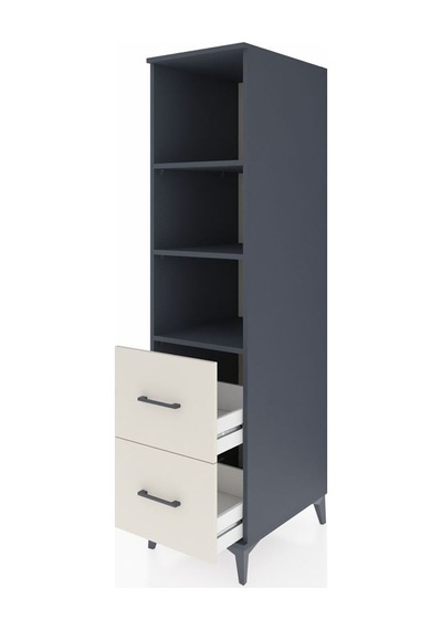Kronos Dolap 3 Raflı 2 Çekmeceli 44x59x182 Antrasit-aytaşı Antrasit