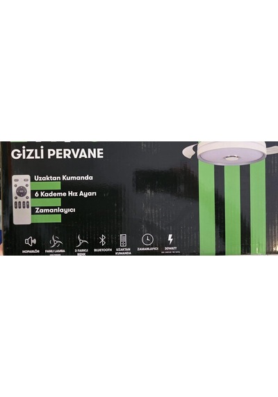 Begin Gizli Kanatlı Led Işıklı Tavan Vantilatörü, Beyaz, Bluetooth Hoparlörlü, Uzaktan Kumandalı, Zaman Ayarlı Diğer