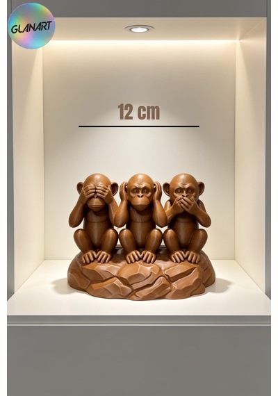 Hediyelik 3 Boyutlu Üç Maymunmasa Üstü Biblo Obje 3d Filamet 1 Adet 51718856