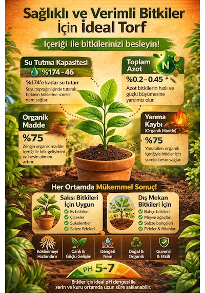 70 Lt. Bitki Toprağı, Fideleme, Saksı Toprağı İç Dış Mekan Toprak 70 L