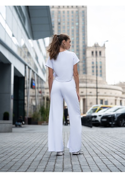 Lismina Yuvarlak Kesimli Yoga Tişörtü Beyaz