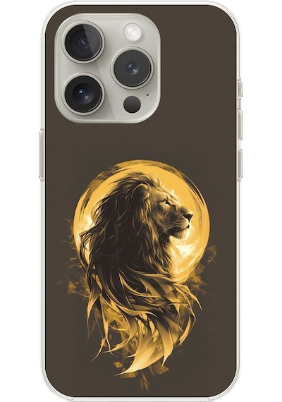 Apple Uyumlu iPhone 13 Pro Şeffaf Kılıf Aslan Tasarımlı