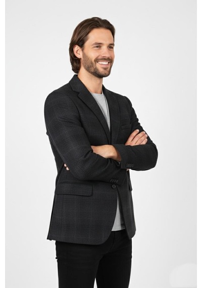 Massimo Rossi Erkek Kışlık Kumaş Tek Ceket 4 Drop Bgl-st04983 Antrasit