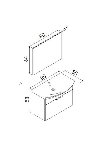 Orka Purus 80 Cm Mat Antrasit Banyo Dolabı Alt Modül Lavabo Asma Antrasit