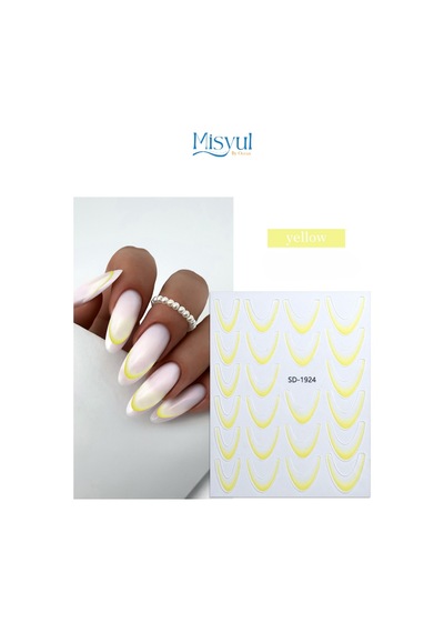 Misyul 5d Tırnak Sticker Yapışkanı Renkliden Şeffafa Gradyan 23 Parça Karışık Renk Mıs-3517
