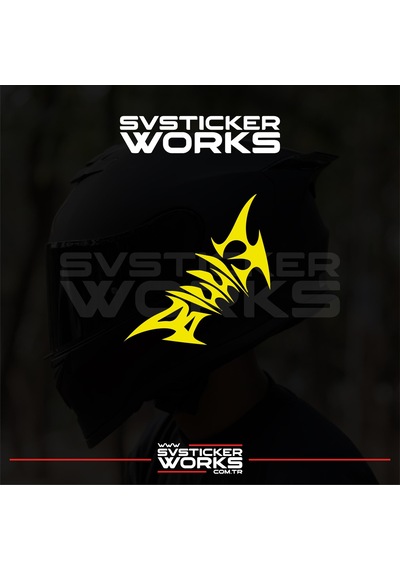 Billie Yazılı Kask Sticker Tüm Kasklar Uyumlu Tek Yön 1 Adet Sarı