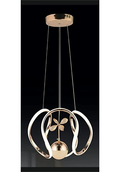Ilgaz Aydınlatma Ahtapot Rose Gold 3 Kollu Şeker Toplu 3 Renk Kristal Led Avize Altın