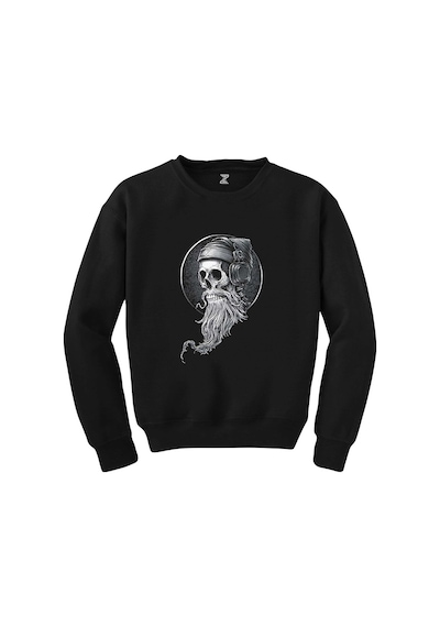 Skull Kuru Kafa Hippy Siyah Sweatshirt Siyah