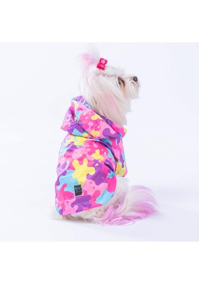 Pawstar Rosea Camouflage Fileli Köpek Montu Köpek Yağmurluk
