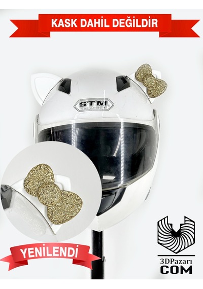 Motor & Motosiklet Gold Fiyonklu Beyaz Kedi Kulak Kask Dış Aksesuarı Diğer