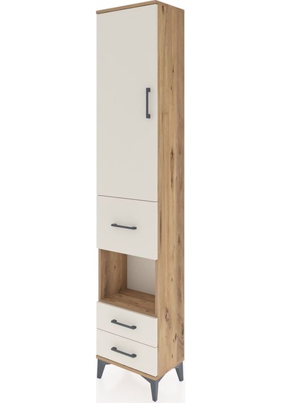 Arges Dolap 4 Raflı 3 Çekmeceli Tek Kapaklı 44x30x221 Çam-aytaşı Atlas Çam