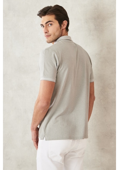 Ac&Co / Altınyıldız Classics 465126598 Düğmeli Polo Yaka Cepsiz Slim Fit Erkek Tişört Taş Rengi Taş