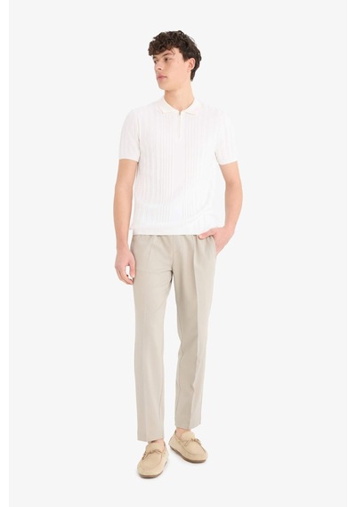 DeFacto Standart Fit Polo Yaka Yarım Fermuarlı Kısa Kollu Triko Tişört E3243AX25SPWT32 DeFacto Standart Fit Polo Yaka Yarım Fermuarlı Kısa Kollu Triko Tişört E3243AX25SPWT32