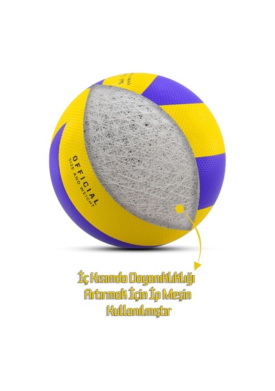 Telvesse Yapıştırma Voleybol Topu Pompalı Set Soft Touch İç-dış Mekan Uygun 8 Panel Mavi 280 Gram Çok Renkli