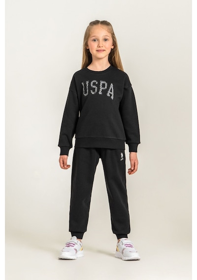 U.S. Polo Assn. Kız Çocuk Nakışlı Siyah Uzun Kol Eşofman Takımı Us2723-c-v3 Us2723-c-v3