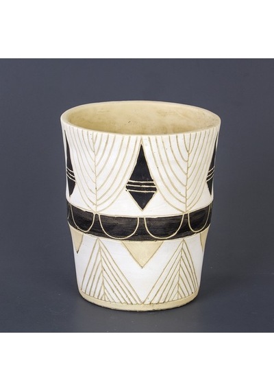 Euro Flora Yuvarlak Beton Saksı Beyaz 19X24.5 Cm (540879196)