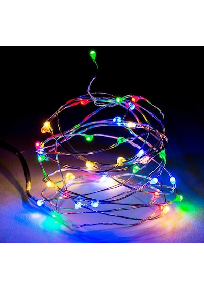 Dekor Düğün Işıkları Led Rgb Mikro Peri Ledli Pilli Renkli Led Işık Renkli Pilli Işık 5 Metre Renkli