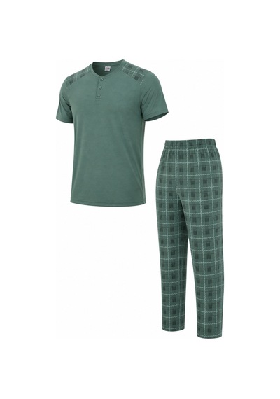 Mutlu City Erkek Rahat Kalıp Yuvarlak Yaka Kısa Kollu Pamuk Pijama Takımı 9055 Mint Yeşili Mutlu City Erkek Rahat Kalıp Yuvarlak Yaka Kısa Kollu Pamuk Pijama Takımı 9055 Mint Yeşili