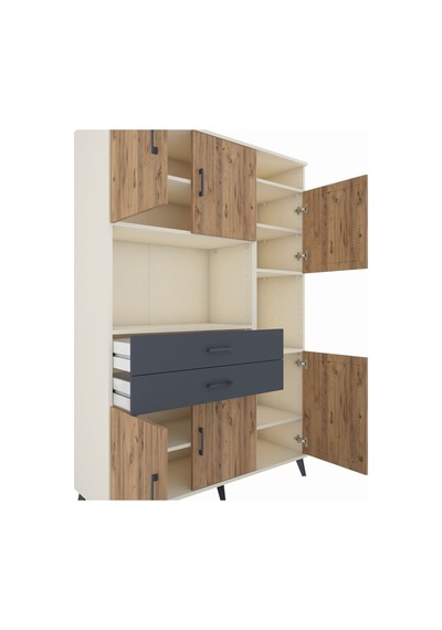 Hyperion Dolap 9 Raflı 2 Çekmeceli 6 Kapaklı 132x44x195 Aytaşı-çam/antrasit Atlas Çam/antrasıt Hyperion Dolap 9 Raflı 2 Çekmeceli 6 Kapaklı 132x44x195 Aytaşı-çam/antrasit Atlas Çam/antrasıt