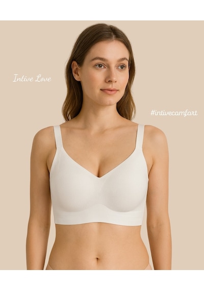 Intive Pureform Balensiz Dikişsiz Kopçasız Dokulu Seamless Bralet Ekru