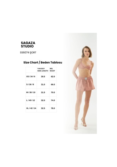 Sagaza Studio Ss6074 Beli Lastikli Bağlamalı Mini Şort Kahve