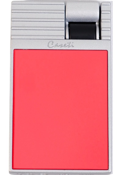 Caseti Tek Torch Perde Alev Kırmızı Gümüş Metal Puro Çakmağı